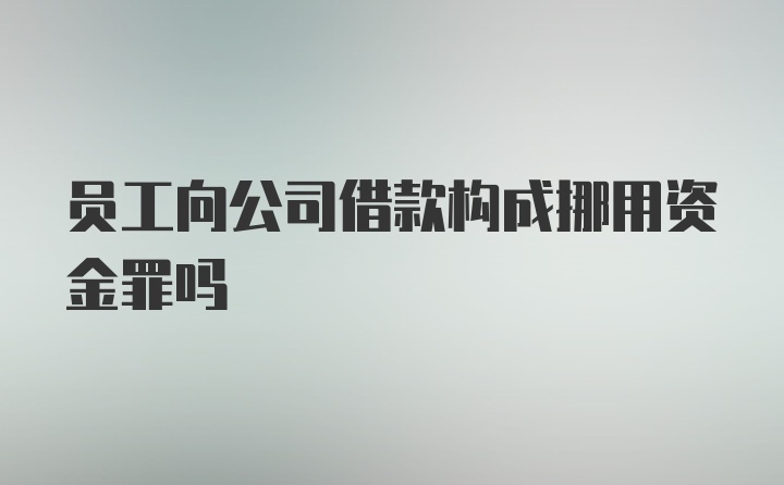 员工向公司借款构成挪用资金罪吗