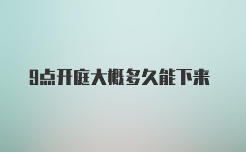 9点开庭大概多久能下来