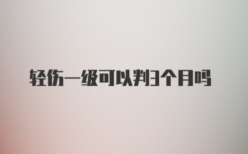 轻伤一级可以判3个月吗