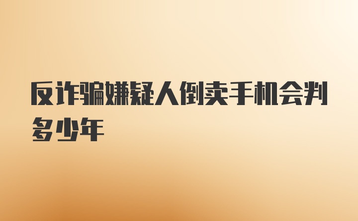 反诈骗嫌疑人倒卖手机会判多少年