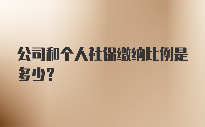 公司和个人社保缴纳比例是多少？