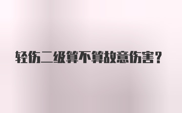 轻伤二级算不算故意伤害？