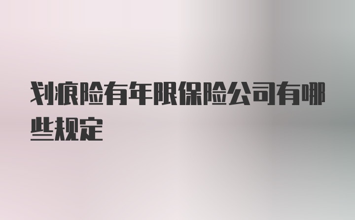 划痕险有年限保险公司有哪些规定