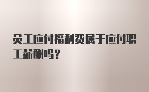 员工应付福利费属于应付职工薪酬吗？