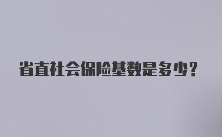 省直社会保险基数是多少?