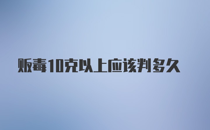 贩毒10克以上应该判多久