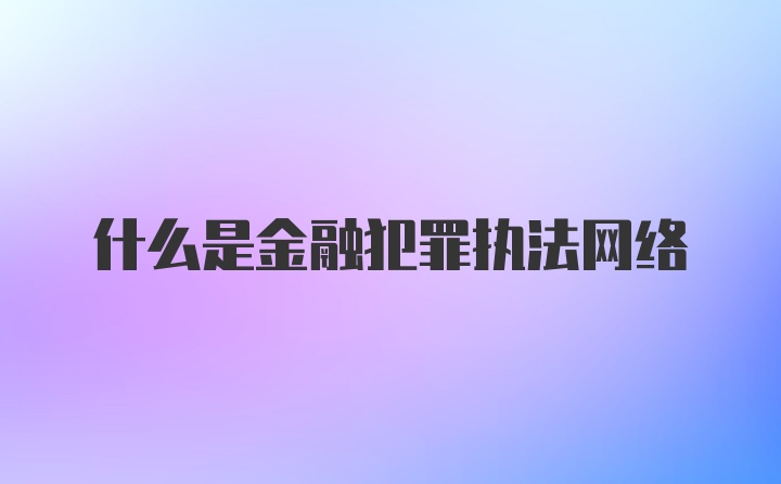 什么是金融犯罪执法网络