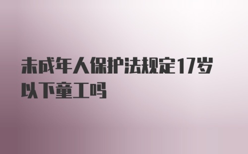 未成年人保护法规定17岁以下童工吗