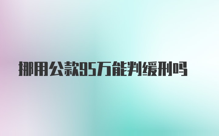 挪用公款95万能判缓刑吗