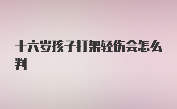 十六岁孩子打架轻伤会怎么判