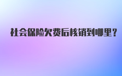 社会保险欠费后核销到哪里？