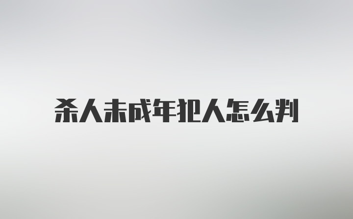 杀人未成年犯人怎么判