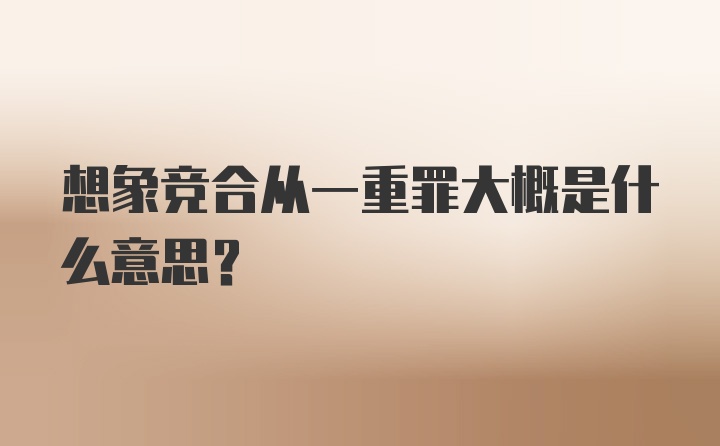 想象竞合从一重罪大概是什么意思？