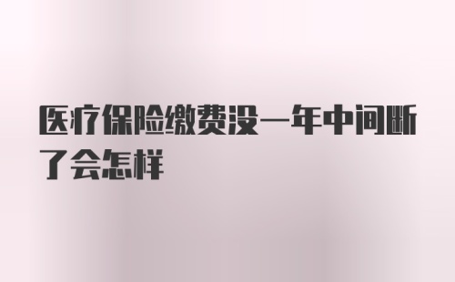 医疗保险缴费没一年中间断了会怎样