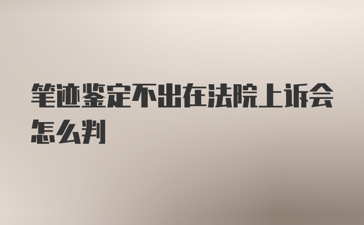 笔迹鉴定不出在法院上诉会怎么判