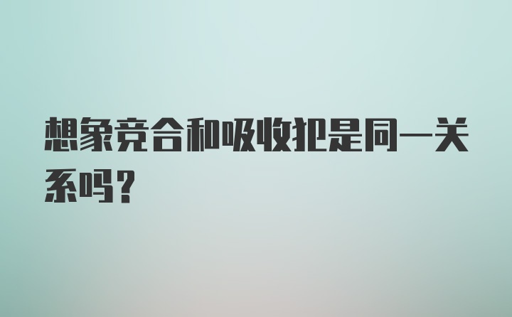 想象竞合和吸收犯是同一关系吗？