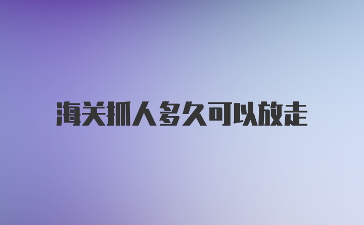 海关抓人多久可以放走