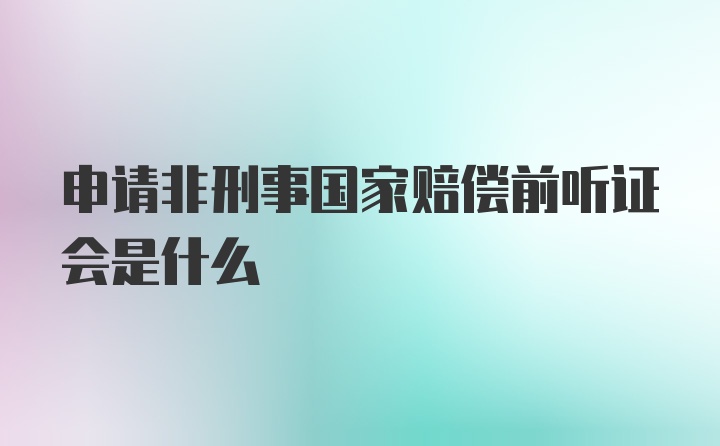 申请非刑事国家赔偿前听证会是什么