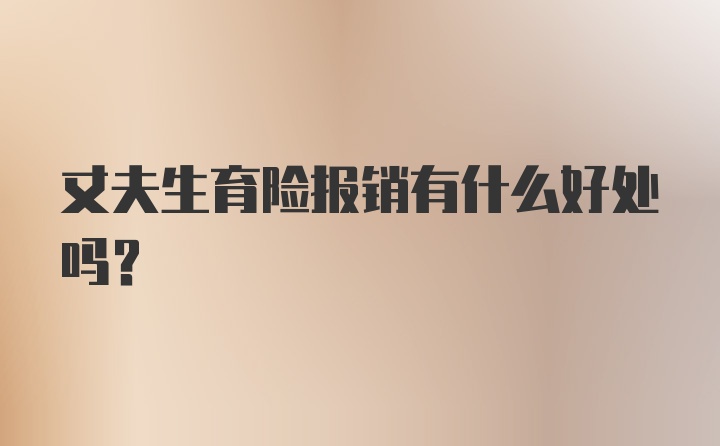 丈夫生育险报销有什么好处吗？