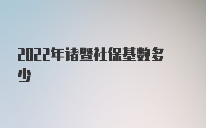 2022年诸暨社保基数多少