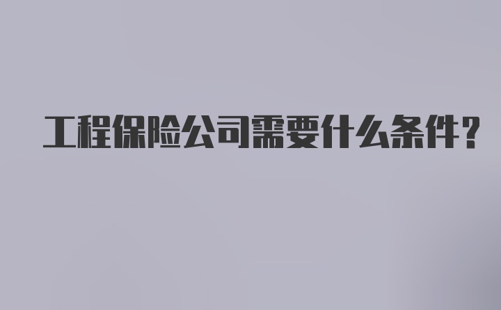 工程保险公司需要什么条件？