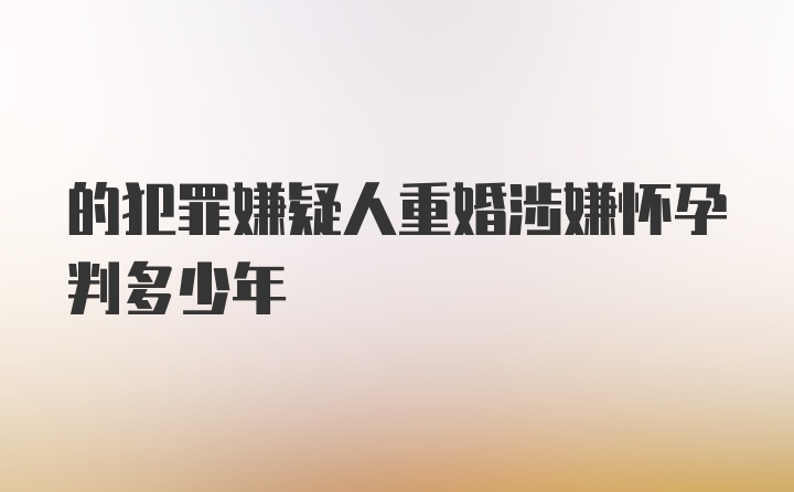 的犯罪嫌疑人重婚涉嫌怀孕判多少年