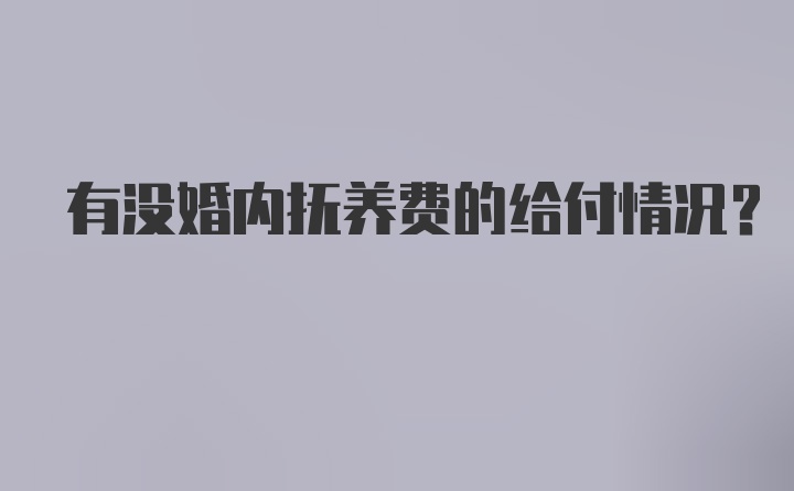 有没婚内抚养费的给付情况?