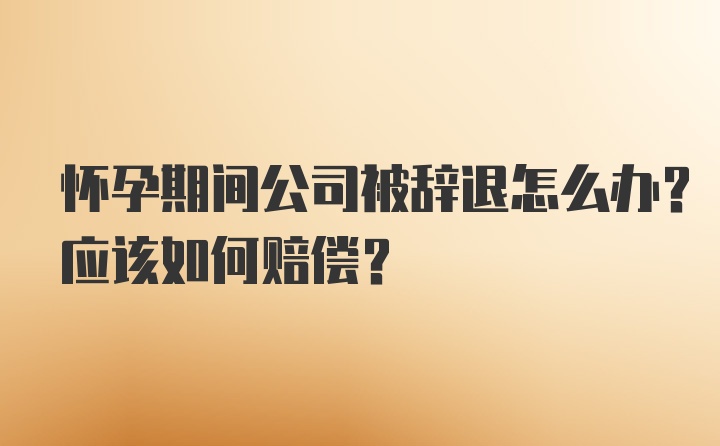 怀孕期间公司被辞退怎么办？应该如何赔偿？