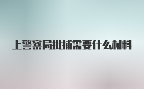 上警察局批捕需要什么材料