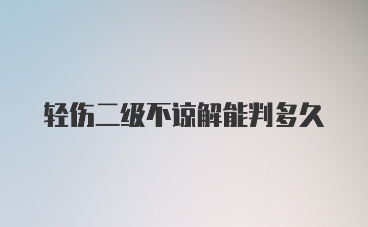 轻伤二级不谅解能判多久