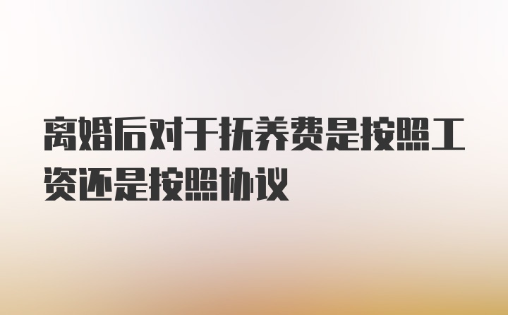 离婚后对于抚养费是按照工资还是按照协议