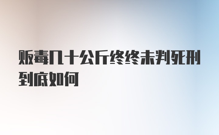 贩毒几十公斤终终未判死刑到底如何