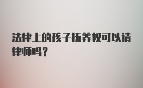 法律上的孩子抚养权可以请律师吗?