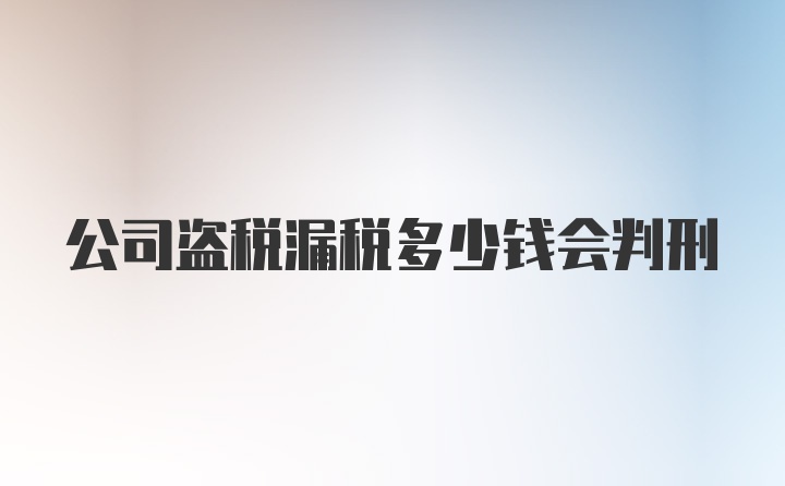 公司盗税漏税多少钱会判刑