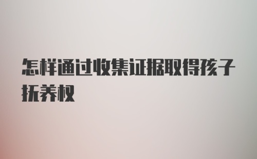 怎样通过收集证据取得孩子抚养权