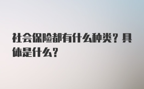 社会保险都有什么种类？具体是什么?