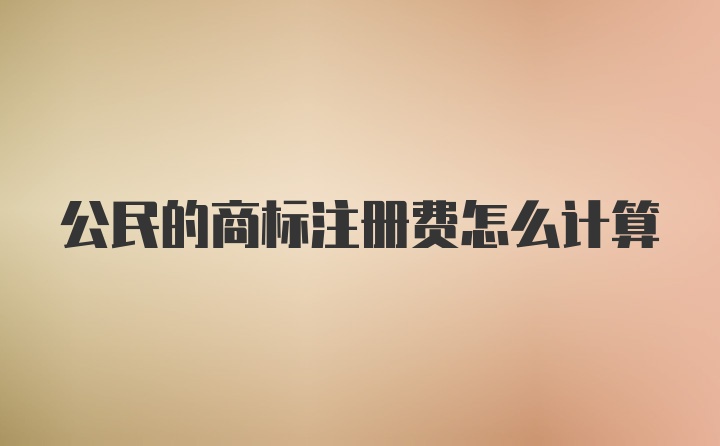 公民的商标注册费怎么计算