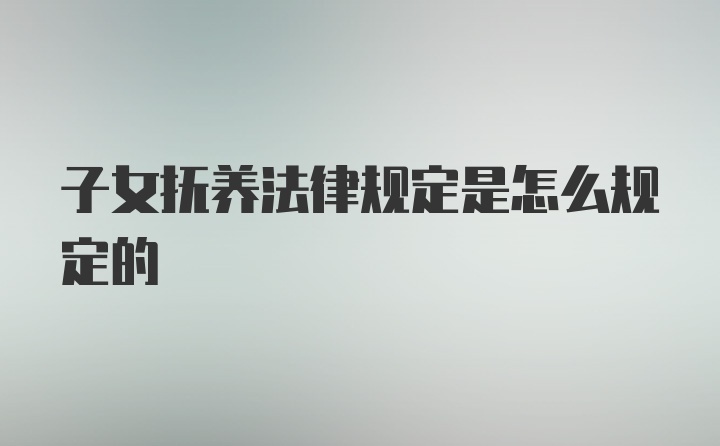 子女抚养法律规定是怎么规定的