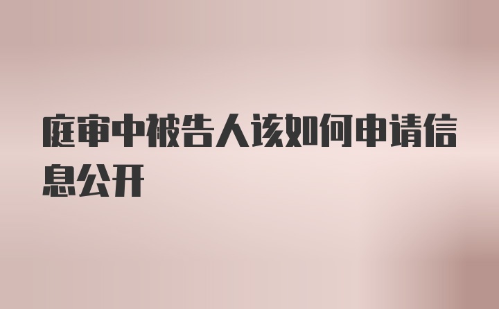 庭审中被告人该如何申请信息公开