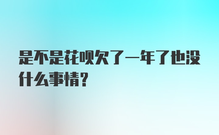 是不是花呗欠了一年了也没什么事情？