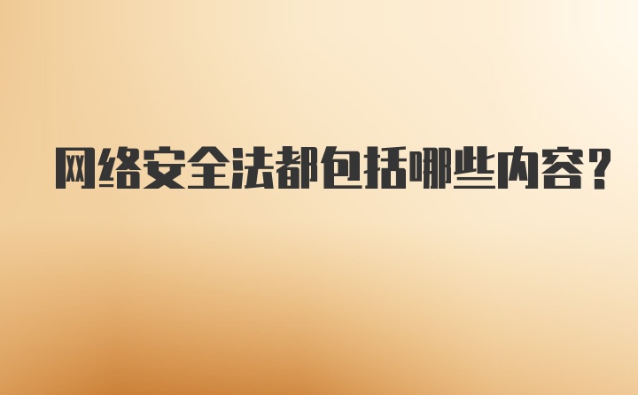 网络安全法都包括哪些内容？