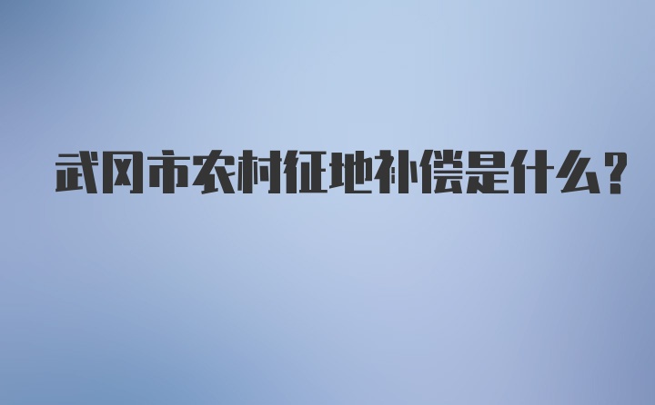 武冈市农村征地补偿是什么？