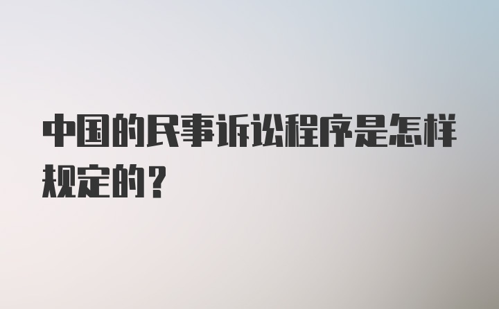 中国的民事诉讼程序是怎样规定的?