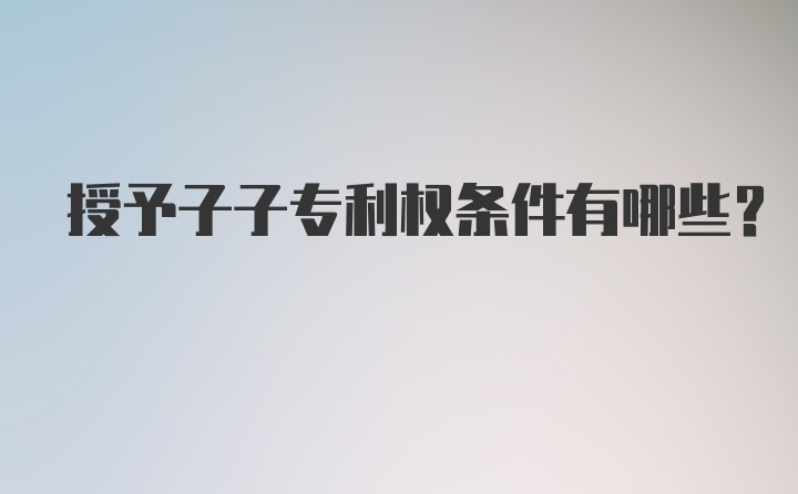 授予子子专利权条件有哪些？