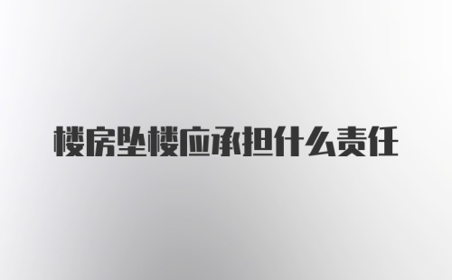 楼房坠楼应承担什么责任