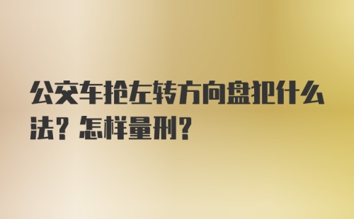 公交车抢左转方向盘犯什么法？怎样量刑？