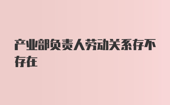 产业部负责人劳动关系存不存在