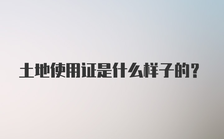 土地使用证是什么样子的？