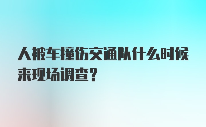 人被车撞伤交通队什么时候来现场调查？