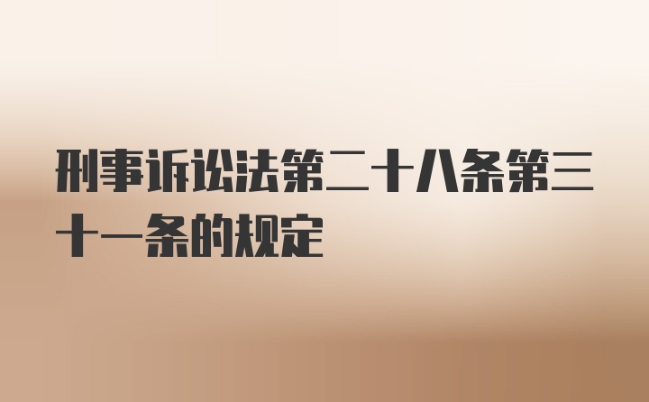 刑事诉讼法第二十八条第三十一条的规定